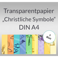 Transparentpapier "Christliche Symbole" DIN A4 - 5 Blatt