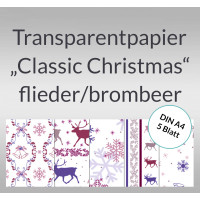 Transparentpapier "Classic Christmas" flieder/brombeer DIN A4 - 5 Blatt