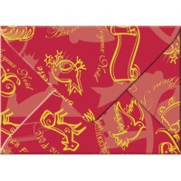 Transparentpapier-Kuverts "Christmas" 115 g/qm rot - 5 Stück