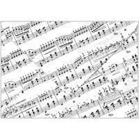 Transparentpapier-Kuverts "Noten" 115 g/qm weiß/schwarz