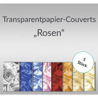 Transparentpapier-Kuverts "Rosen" 115 g/qm - 5 Stück sortiert