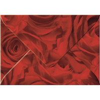Transparentpapier-Kuverts "Rosen" 115 g/qm rot - 5 Stück