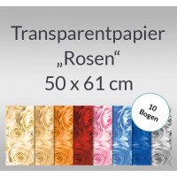 Transparentpapier "Rosen" 50 x 61 cm - 10 Bogen