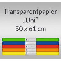 Transparentpapier "Uni" 50 x 61 cm Sortierung 1 - 5 Rollen