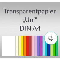 Transparentpapier "Uni" DIN A4 - 5 Blatt