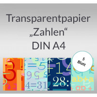 Transparentpapier "Zahlen" DIN A4 - 5 Blatt