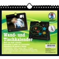 Wand- und Tischkalender 14 x 16,5 cm, schwarz