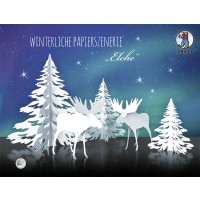 Winterliche Papierszenerie "Elche"