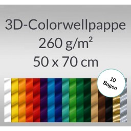 3D-Colorwellpappe 260 g/qm 50 x 70 cm - 10 Bogen