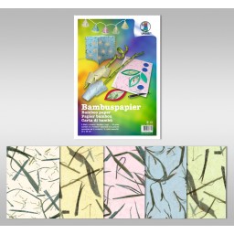 Bambuspapier 35 g/qm 50 x 70 cm - 10 Bogen sortiert in 5 Farben