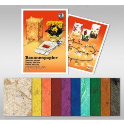 Bananenpapier 35 g/qm 47 x 64 cm - 25 Bogen sortiert in 11 Farben