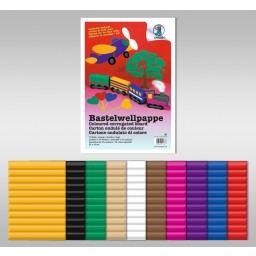 Bastelwellpappe 260 g/qm 33 x 46 cm - 10 Blatt sortiert