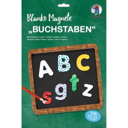 Blanko Magnete „Buchstaben“, 100 Stück