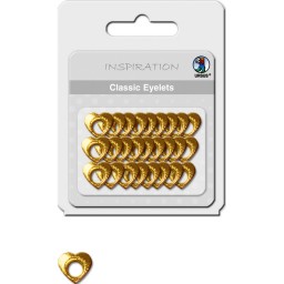 Classic Eyelets 2-4 mm 12 Herzen 1 gold