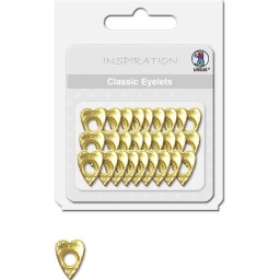 Classic Eyelets 2-4 mm 15 Herzen 2 gold