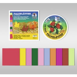 Faltblätter intensiv 65 g/qm 10 x 10 cm - 100 Blatt sortiert