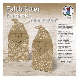 Faltblätter Kraftpapier Weihnachten, 100 Blatt