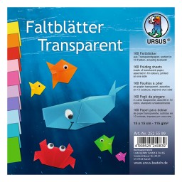 Faltblätter transparent 115 g/qm 15 x 15 cm - 100 Blatt sortiert