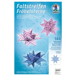 Faltstreifen Fröbelsterne, 2 x 60 cm, 120 g/qm, 144 Streifen