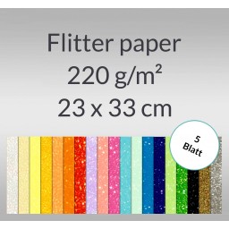 Flitterpapier 23 x 33 cm - 5 Blatt
