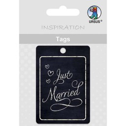 Geschenkeanhänger / Tags Motiv 01 - Just Married weiß