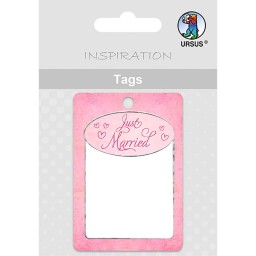 Geschenkeanhänger / Tags Motiv 04 - Just Married rosa