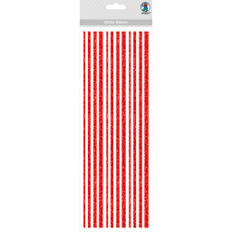 Glitter Stripes rot, selbstklebend