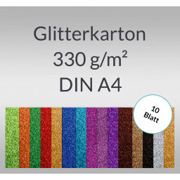 Glitterkarton 330 g/qm DIN A4 - 10 Blatt