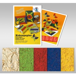 Kokospapier 250 g/qm 50 x 70 cm - 10 Bogen sortiert