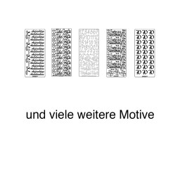 Kreativ Sticker, 10 x 23 cm, 5 Blatt, silber, verschiedene Motive