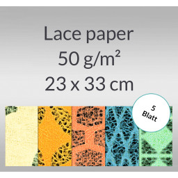 Lace paper 50 g/qm 23 x 33 cm - 5 Blatt