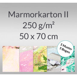 Marmorkarton II 250 g/qm 50 x 70 cm - 10 Bogen sortiert