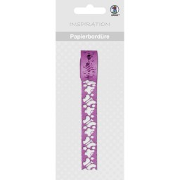 Papierbordüren 200 cm lang, Motiv 15 Schmetterlinge pink