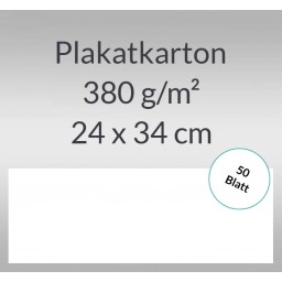 Plakatkarton 380 g/qm 24 x 34 cm weiß - 50 Blatt