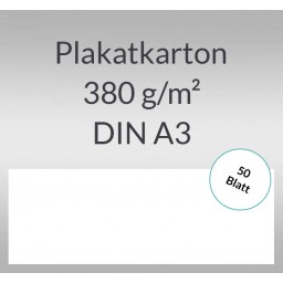 Plakatkarton 380 g/qm DIN A3 
weiß - 50 Blatt