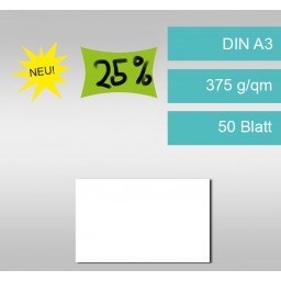 Preisschilderkarton 375 g/qm DIN A3 weiß - 50 Blatt