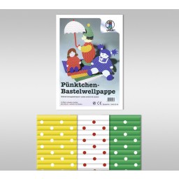 Pünktchen-Bastelwellpappe 260 g/qm 23 x 33 cm - 10 Blatt sortiert