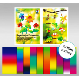 Regenbogen-Fotokarton 23 x 33 cm - 10 Blatt sortiert