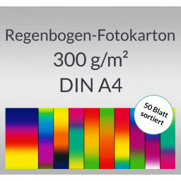 Regenbogen-Fotokarton DIN A4 - 50 Blatt sortiert