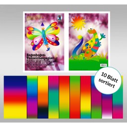 Regenbogen-Tonzeichenpapier 130 g/qm 23 x 33 cm - 10 Blatt sortiert