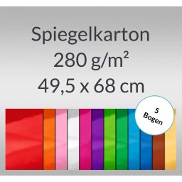 Spiegelkarton 49,5 x 68 cm - 5 Bogen