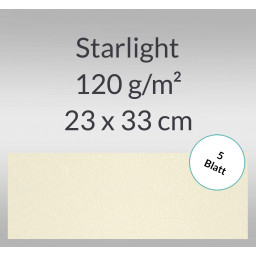 Starlight 120 g/qm 23 x 33 cm elfenbein - 5 Blatt