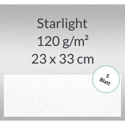 Starlight 120 g/qm 23 x 33 cm hochweiß - 5 Blatt