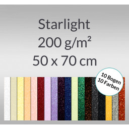Starlight 200 g/qm 50 x 70 cm - 10 Bogen sortiert