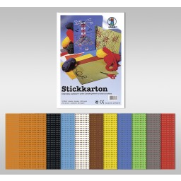 Stickkarton 300 g/qm 23 x 33 cm - 10 Blatt sortiert