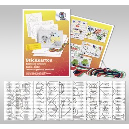 Stickkarton 300 g/qm - 8 Blatt mi Motiven, 2 Blatt unbedruckt