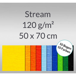 Stream 120 g/qm 50 x 70 cm - 10 Bogen sortiert