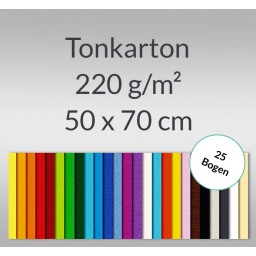 Tonkarton 220 g/qm 50 x 70 cm - 25 Blatt