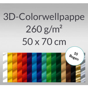 3D-Colorwellpappe 260 g/qm 50 x 70 cm - 10 Bogen