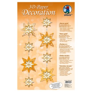 3D Paper Decoration "Sterne" gold
